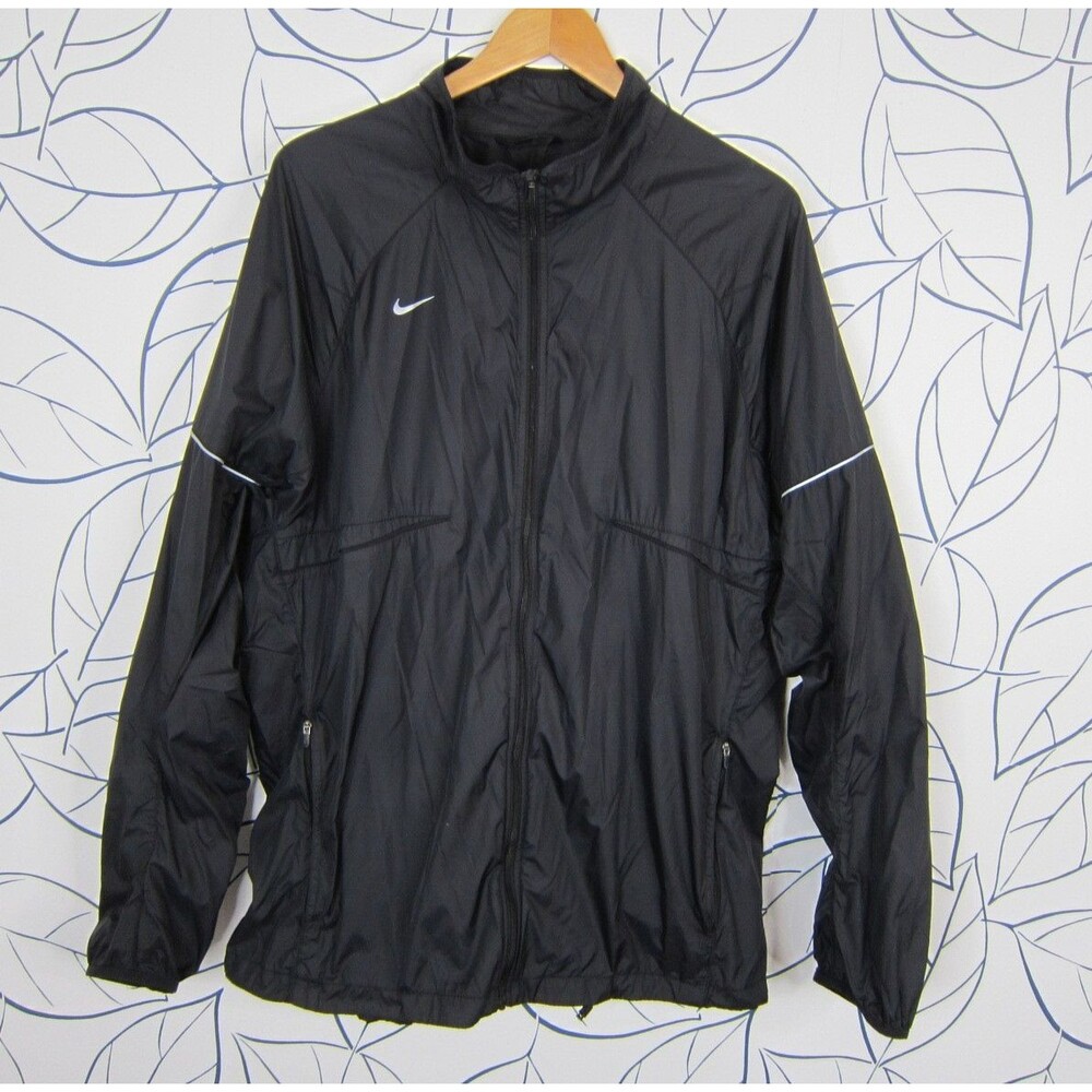 Nike Windbreaker Jacket Men's 2XL Black Full Zip Griffens Logo 453188-010